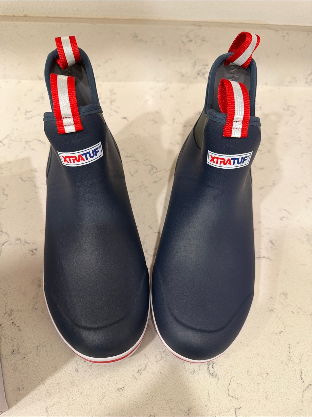 XTRATUF Men's Navy Slip-On  Fishing Waterproof Rain boots.